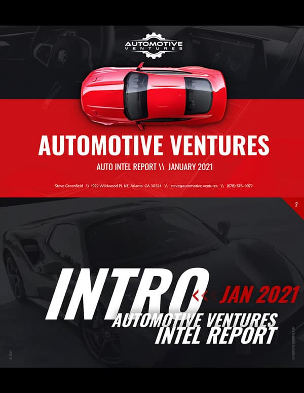 Automotive Ventures 2021 Report Cover