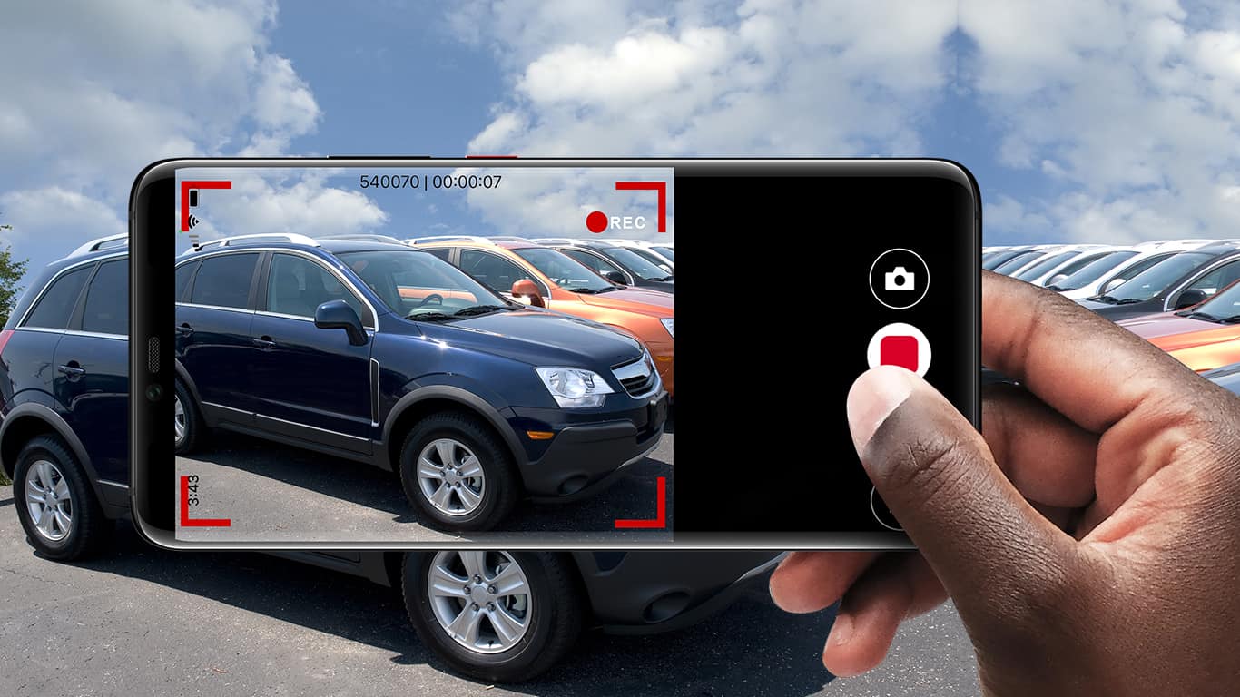 A user records a video of an SUV using TruVideo.